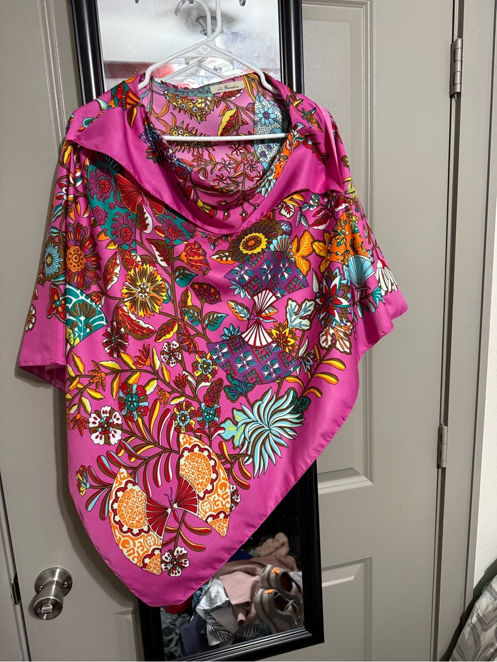 La Fiorentina Pink Multicolor Floral Silk Blouse